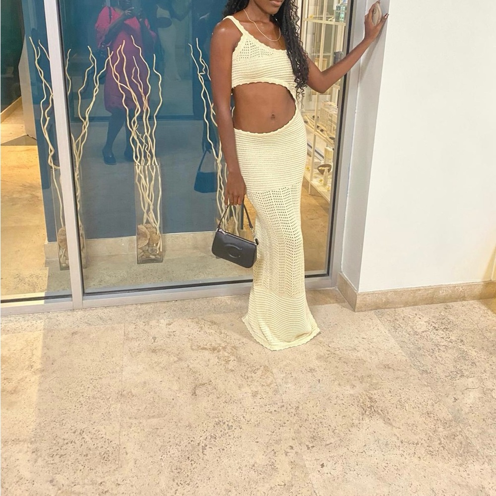 Cream Knit Maxi Dress